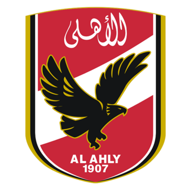 Black eagle on a red and white shield with "AL AHLY" written below.